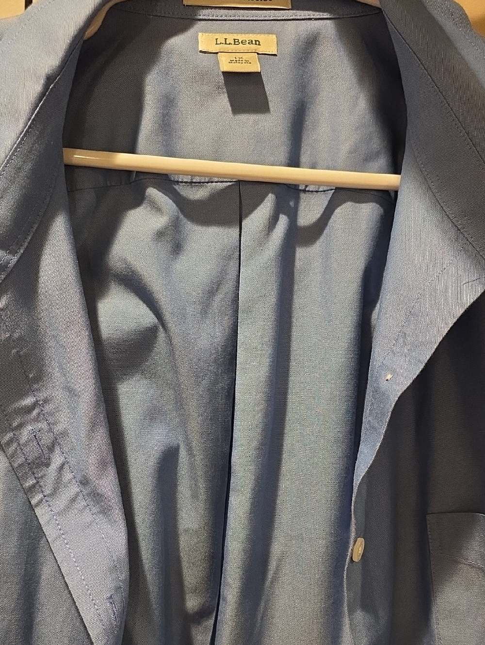 L.L. Bean Womens Wrinkle Free Light Blue Shirt Jacket